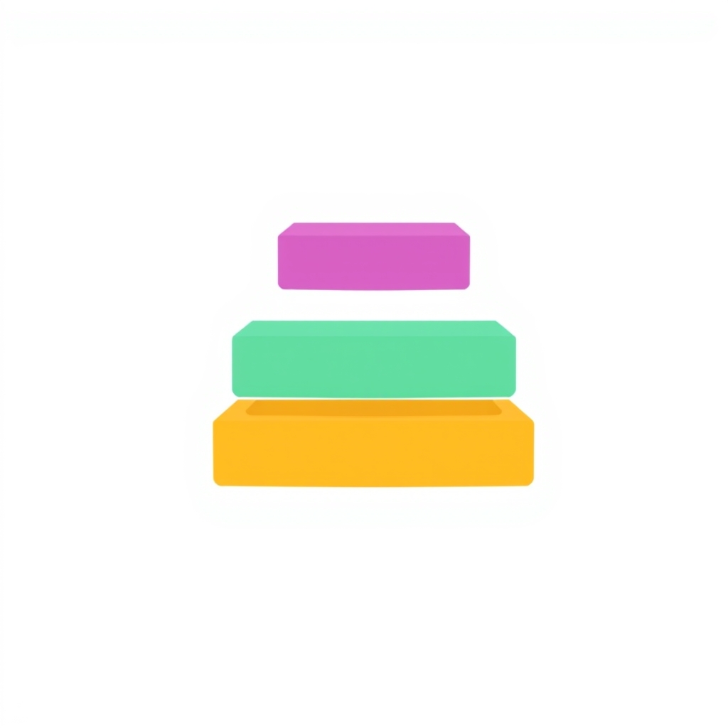 Flat conceptual illustration of a five-layer AI automation stack for a solopreneur, showing infrastructure tiers stacked from database to AI model