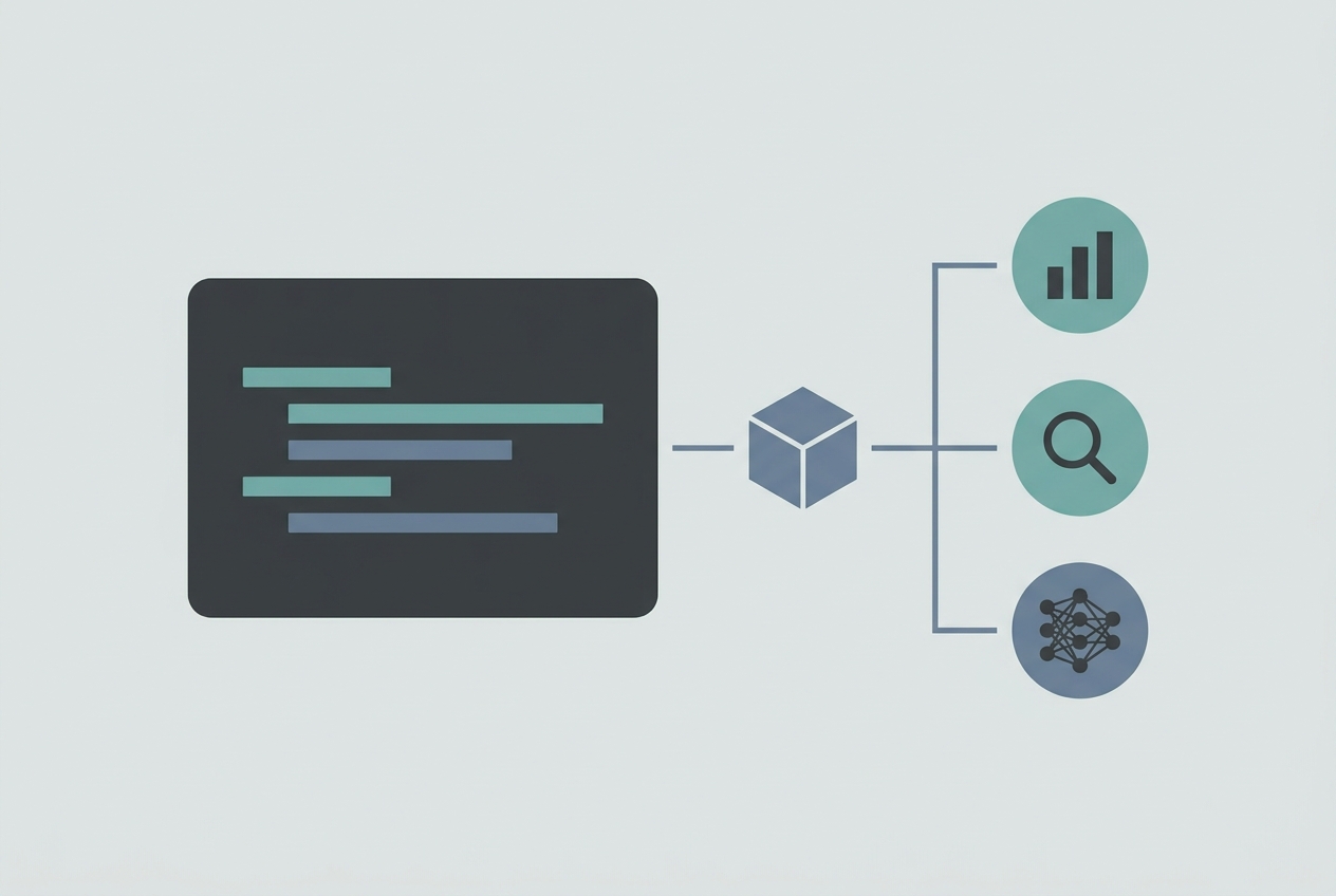 Flat illustration of a BYOK free AI IDE extension connecting to a local Ollama model server for zero-cost AI coding help.