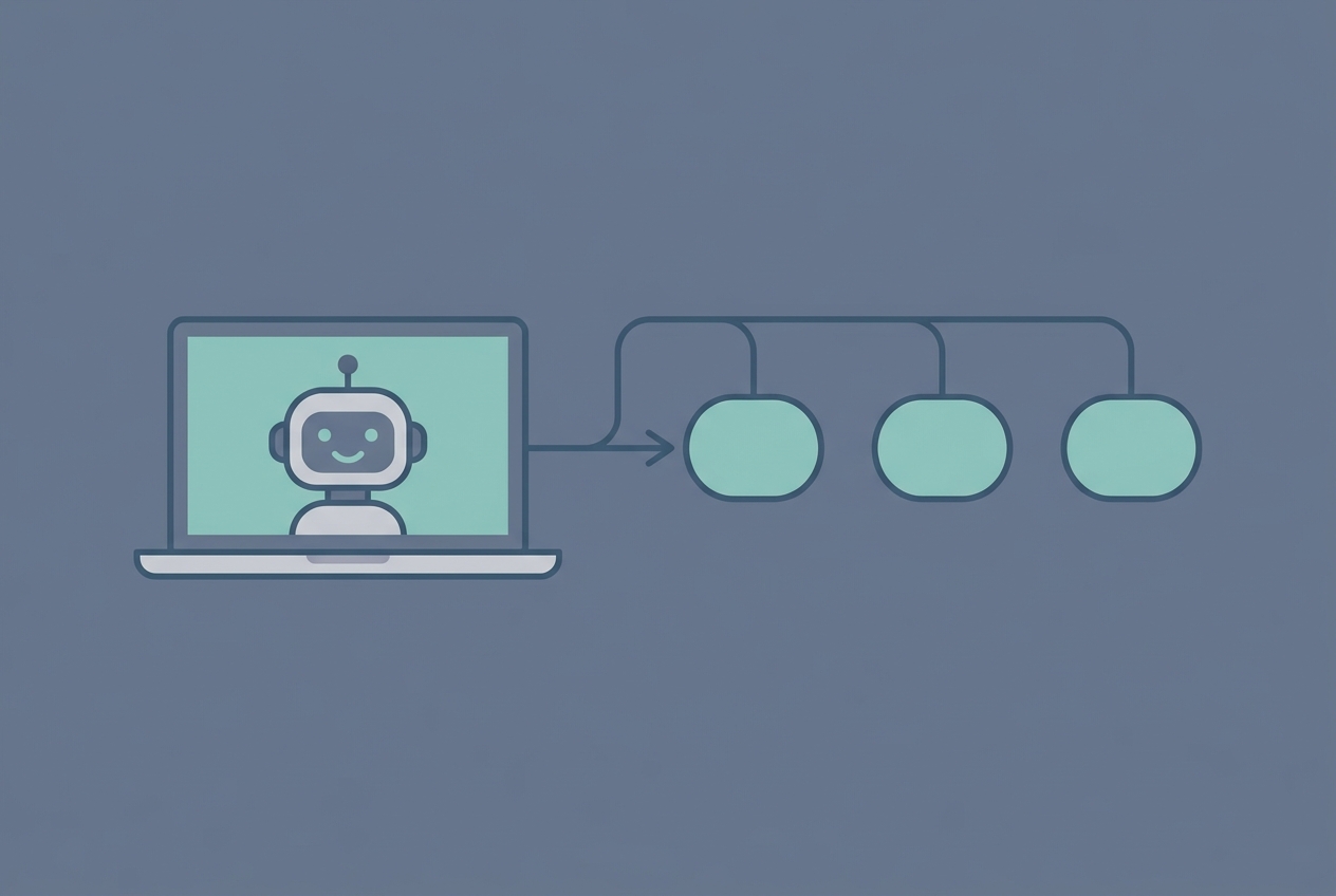 Laptop running a local Ollama model connected to n8n automation workflow nodes, illustrating a free local AI agent setup