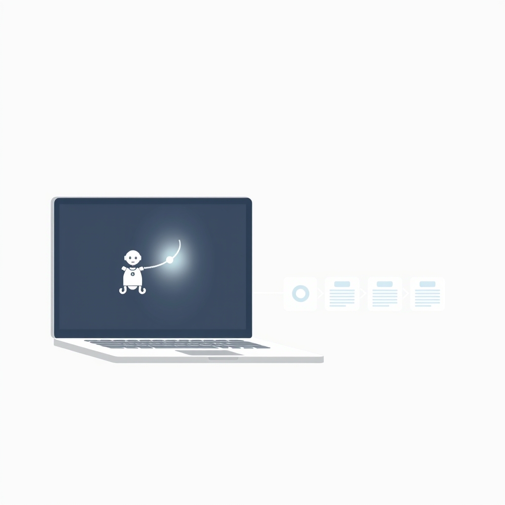 Laptop running a local Ollama model connected to n8n automation workflow nodes, illustrating a free local AI agent setup