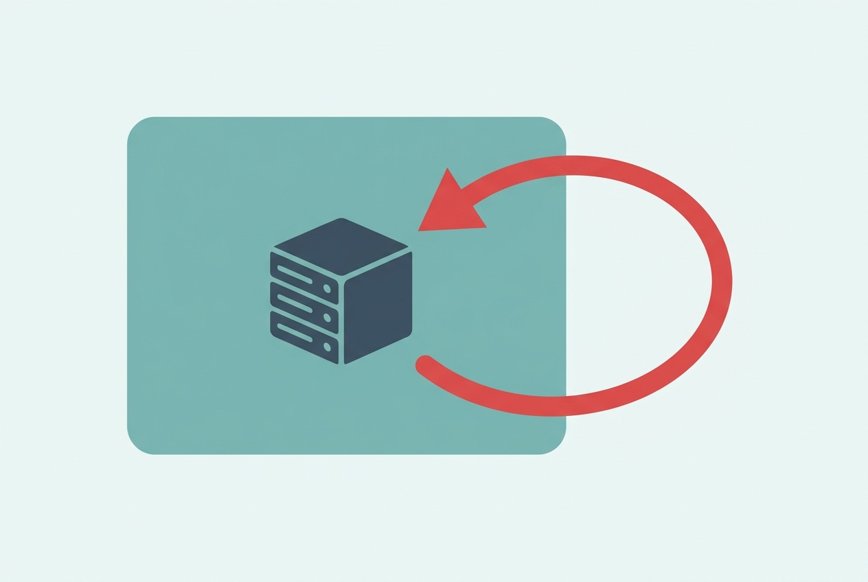 Flat icon-style illustration showing why a container's localhost cannot reach a model running on the host machine, with the container boxed off from the host.