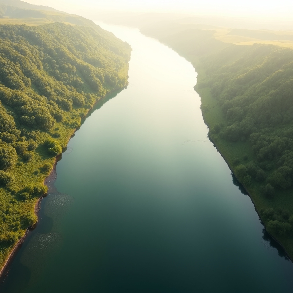 Aerial view of a river splitting into two channels, representing the decision to route AI tasks between gemini-3.5-flash and gemini-3.1-flash-lite tiers